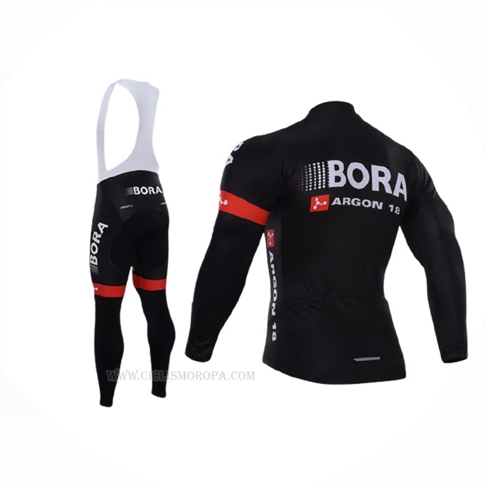 2015 Ropa Ciclismo Bora Negro Mangas Largas y Culotte Lunga